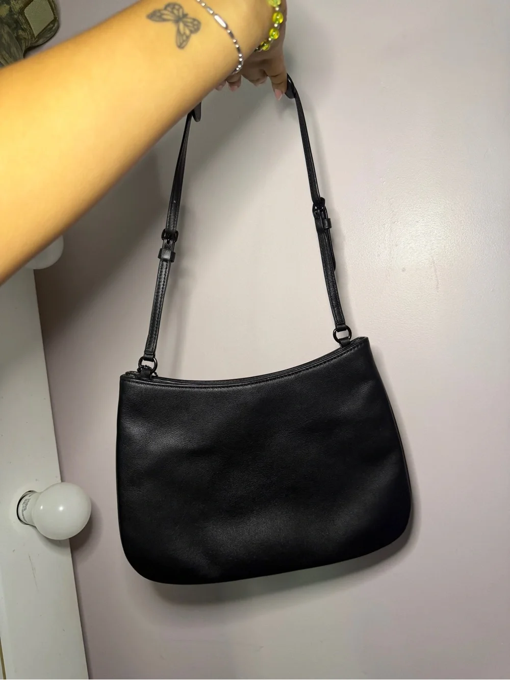 Coach Black Leather Shoulder Pouch